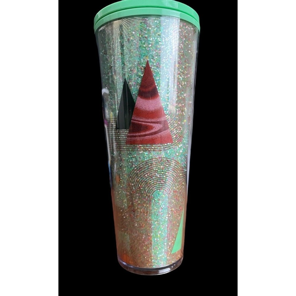 New Starbucks Holiday Tumbler 2020 Christmas Tree Glitter Cold Cup Green…